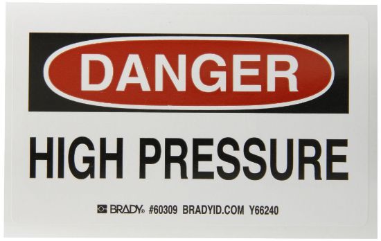 Picture of Brady® 3"X5" Danger High Pressure Gas Cylinder Label Part# - 60309