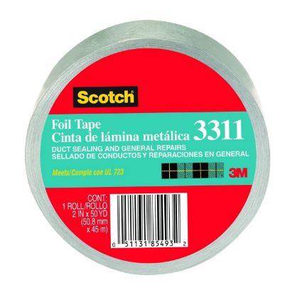 Picture of Scotch® Scotch Foil Tape 3311 Shiny Silver 2"X50 Yds Part# - 7000049174