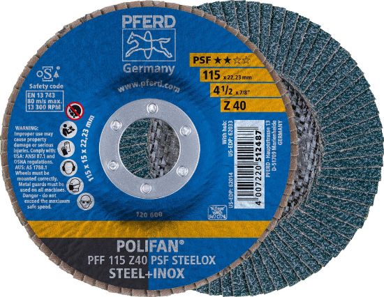 Picture of Pferd 4-1/2 X 7/8 Polifan Psfzirc Flat 80G Part# - 62016