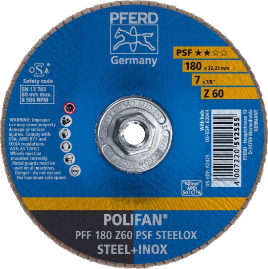 Picture of Pferd 7 X 5/8-11 Polifan Psf Zirc Flat 40G Part# - 62043