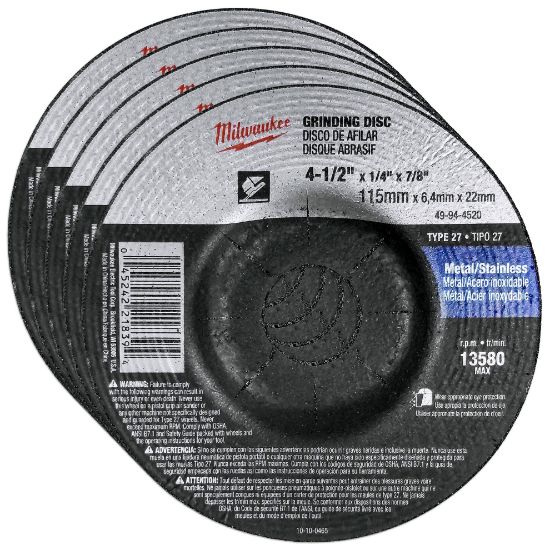 Picture of Milwaukee® Tool 4-1/2X1/4X7/8" Cutoff Wheel For Ss Or Metal T27 Part# - 49-94-4520