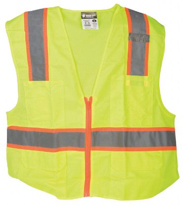 Picture of Mcr Safety Class 2 Poly Safety Vest3 Org/Silv Part# - Survlx2