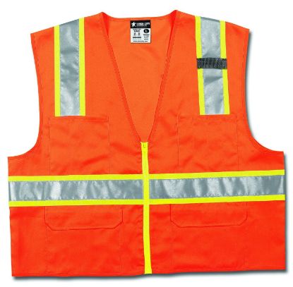 Picture of Mcr Safety Class 2 Org. Vest 2" Silon 3" Lime Part# - Survox2