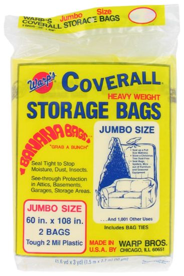 Picture of Warp Brothers (2/Pkg) Jumbo 60" X 108"2-Mil Warp Coverall Bag Part# - Cb-60