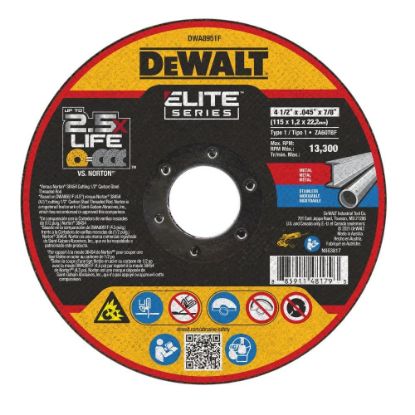 Picture of Dewalt® 4-1/2 X .045 X 7/8 Type1 Xp Ceramic Cutoff Whl Part# - Dwa8951F