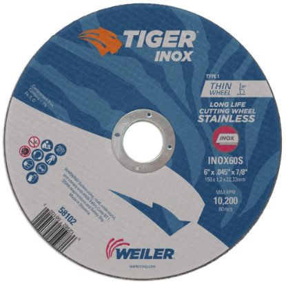 Picture of Weiler® 6 X 045 Tiger Inox Ty1C-O Whl  7/8 Ah Part# - 58102