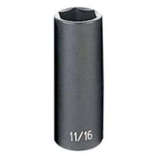 Picture of Grey Pneumatic 3/8" Drive X 11/16" Semi-Deep Part# - 1022Sd