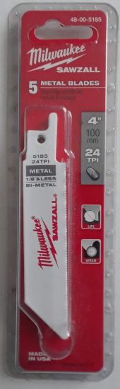 Picture of Milwaukee® Tool 4" 24T Super Sawzall Bla Part# - 48-00-5185