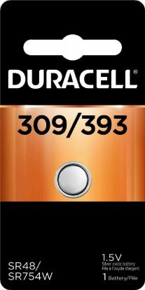 Picture of Duracell 309/393 Silver Oxide Button Battery 1 Ea/Pk Part# - Durd309393