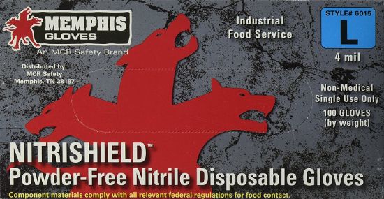 Picture of Mcr Safety Lrg 4 Mil Nitrishield Disposable Glove Pwdr Free Part# - 6015L