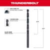 Picture of Milwaukee® Tool Bit 11/64" Thunderbolt Black Oxide Part# - 48-89-2717