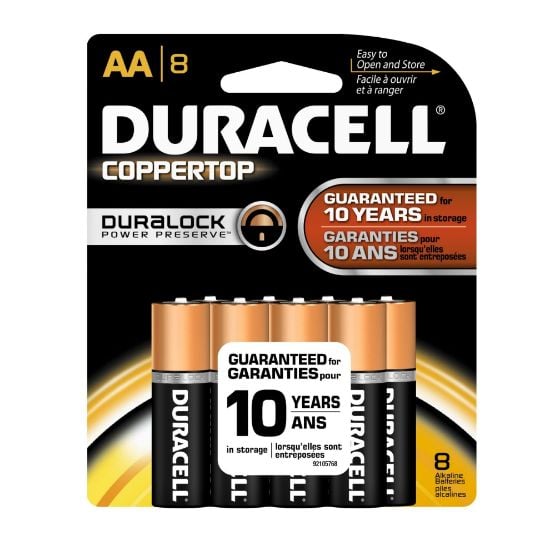 Picture of Duracell Coppertop Alkaline Batteries  Aa  8/Pk Part# - Durmn1500B8Z