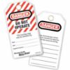 Picture of Master Lock® Do Not Operate Safety Tags W/Gromm.&Ties 12/Bag Part# - 497A