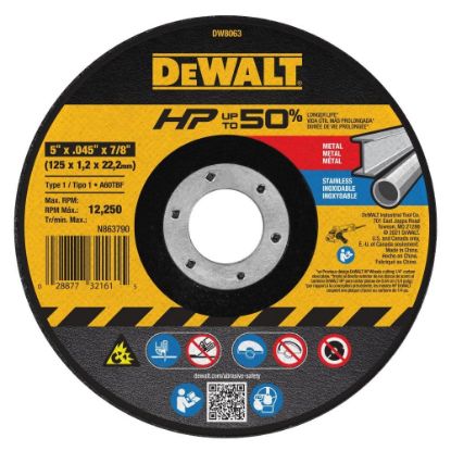 Picture of Dewalt® 5"X.045"X7/8" Metal Thincut-Off Wheel Part# - Dw8063