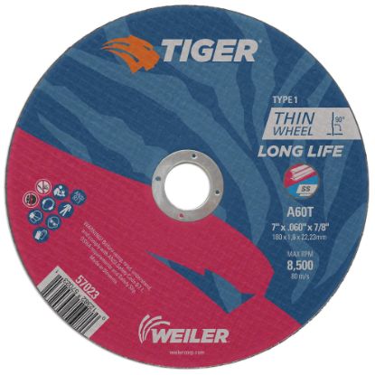 Picture of Weiler® 7 X 045 Tiger Ty1 C-O Whl  A60T  7/8 Ah Part# - 57023