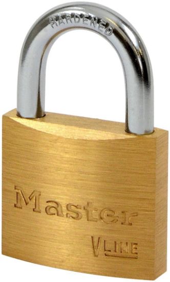 Picture of Master Lock® 4 Pin Tumbler Padlock Keyed Alike Brass Part# - 4140Ka-3231