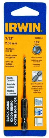 Picture of Irwin® 3/32" Hex Shank Drill Bit Part# - 4935634