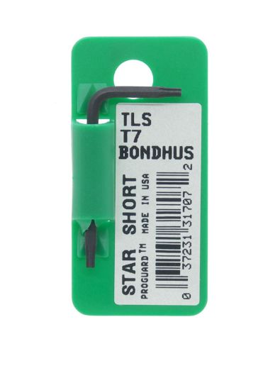 Picture of Bondhus® T7 Torx L-Wrench - Shortarm Tagged/Barcoded Part# - 31707