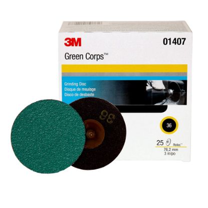 Picture of 3M™ Abrasive 3M Disk 36Yf Roloc Greencorp 25 Discs/Box Part# - 7100010638