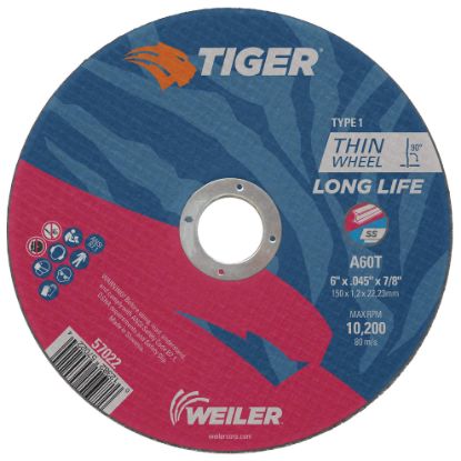 Picture of Weiler® 6 X 045 Tiger Ty1 C-O Whl  A60T  7/8 Ah Part# - 57022