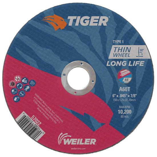 Picture of Weiler® 6 X 045 Tiger Ty1 C-O Whl  A60T  7/8 Ah Part# - 57022