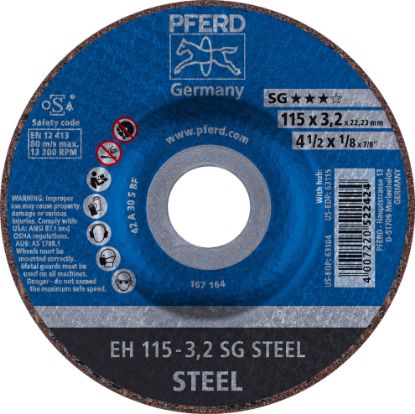 Picture of Pferd 4-1/2 X 1/8 X 7/8 T27 Cut-Off Whl A30 S Sg Part# - 63104