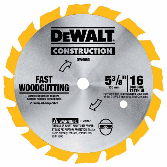 Picture of Dewalt® 5-3/8" 16T Carbide Cordl Part# - Dw9055