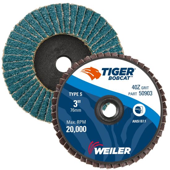 Picture of Weiler® 3" Bobcat Abrasive Flapdisc Angled 40Z Grit Part# - 50903