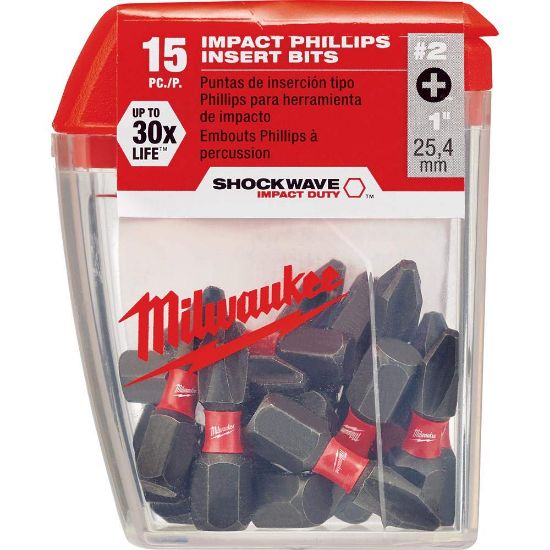 Picture of Milwaukee® Tool Shockwave Imp Phillips #2 Insert Bits Part# - 48-32-5003