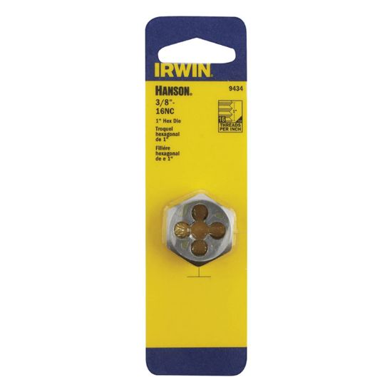 Picture of Irwin® Die 3/8-16Nc1 Hex Carded Part# - 9434