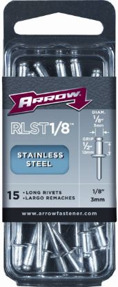 Picture of Arrow Fastener (15/Pc) Long 1/8 Stainless Rivet Part# - Rlst1/8