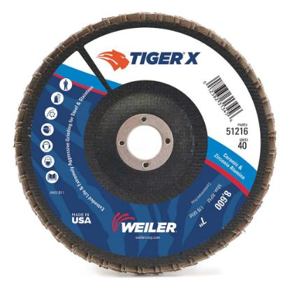 Picture of Weiler® 4-1/2" Tiger X Fd  Ang Phen Back  36Z  7/8" Arb Part# - 51200