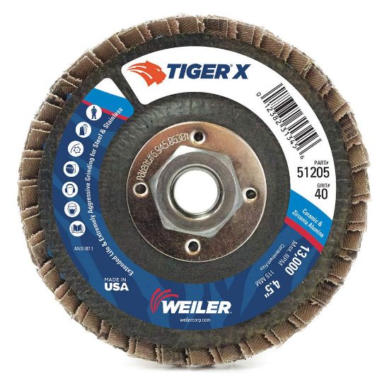 Picture of Weiler® 4-1/2" Tiger X Fd  Ang Phen Back  60Z  7/8" Arb Part# - 51202