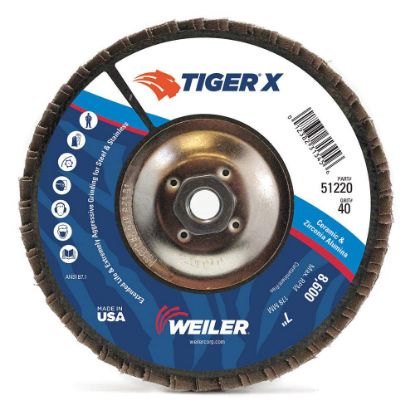 Picture of Weiler® 4-1/2" Tiger X Fd  Flat Phen Back  40Z  7/8" Ar Part# - 51223