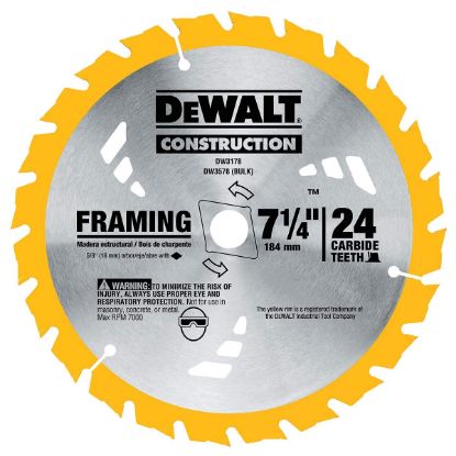 Picture of Dewalt® 7-1/4" 24T Thin Kerf Fra Part# - Dw3578B10