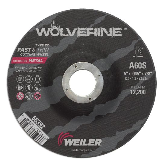 Picture of Weiler® 5 X 045 Wolv Ty27 Thn Cut Whl  A60S  7/8 Ah Part# - 56392