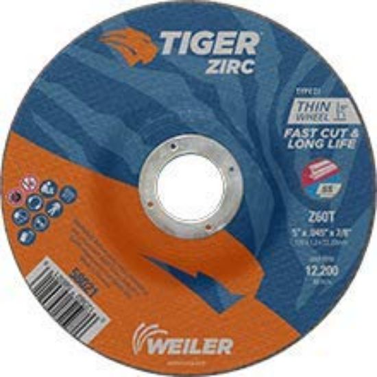 Picture of Weiler® 5 X 045 Tiger Zirc Ty27C-O Whl  7/8 Ah Part# - 58021