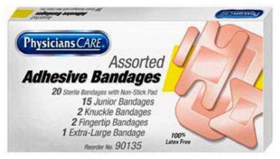 Picture of First Aid Only® Plastic Bandages  Assorted Sizes  20/Box Part# - 90135-001