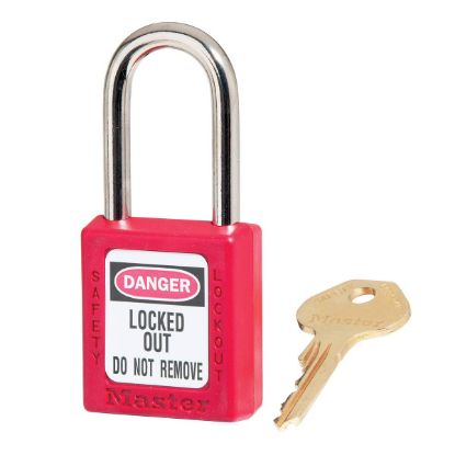 Picture of Master Lock® Red Zenex Safety Pl  1-1/2In W  1-1/2In Shckl Ka Part# - 410Kared