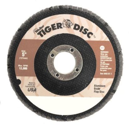 Picture of Weiler® 5" Tiger Abrasive Flap Disc 36Ao 7/8"A.H. Angled Part# - 50572