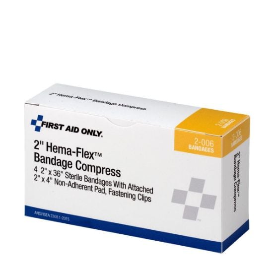 Picture of First Aid Only® 2" Hema-Flex Bandage Compress  4/Box Part# - 2-006-001