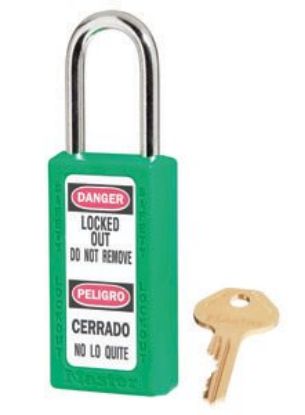 Picture of Master Lock® 6 Pin Tumbler Padlock Keyed Diff. Saftey Lock Part# - 411Grn