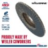 Picture of Weiler® 4" Wolv. Angled Phenolicback 60Z 5/8 Arbor Hole Part# - 31339