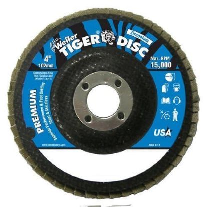 Picture of Weiler® 4" Abrasive Flap Disc Angled Phenolic Ba Part# - 50595