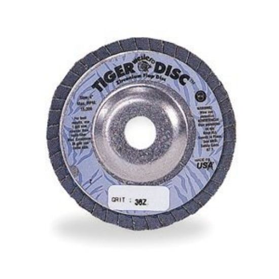 Picture of Weiler® 4" Tiger Disc Flap Disc60-Grit 5/8 Part# - 50504