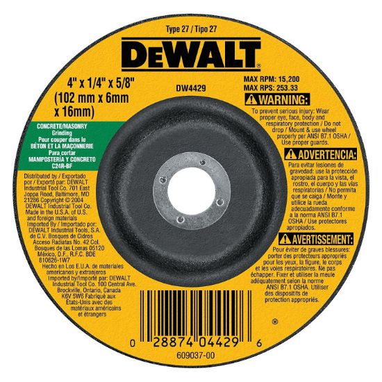 Picture of Dewalt® 4"X1/4"X5/8" Masonarydcw Part# - Dw4429