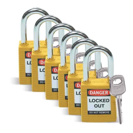 Picture of Brady® Nyln Padlock Steel 38Mmsha Yellow Part# - 51346