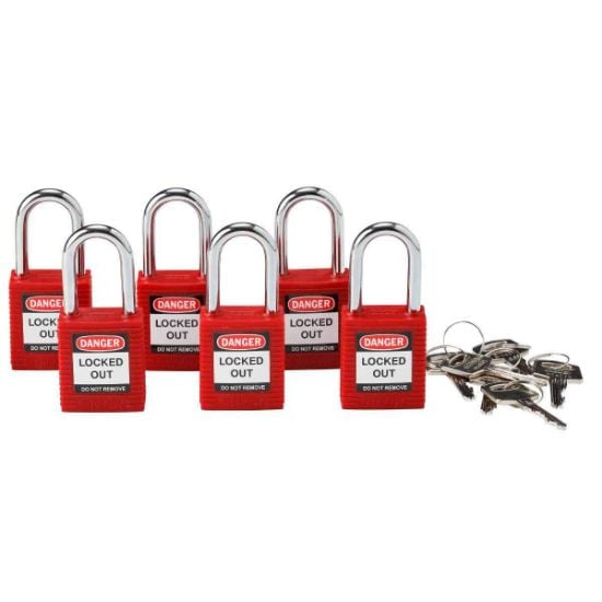 Picture of Brady® Brady Nylon Padlock  1.5" Red Ka Part# - 105890