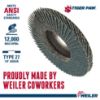 Picture of Weiler® 4-1/2" Tiger Paw Super High Density Flap Disc  F Part# - 51162