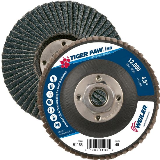 Picture of Weiler® 4-1/2" Tiger Paw Super High Density Flap Disc  F Part# - 51165